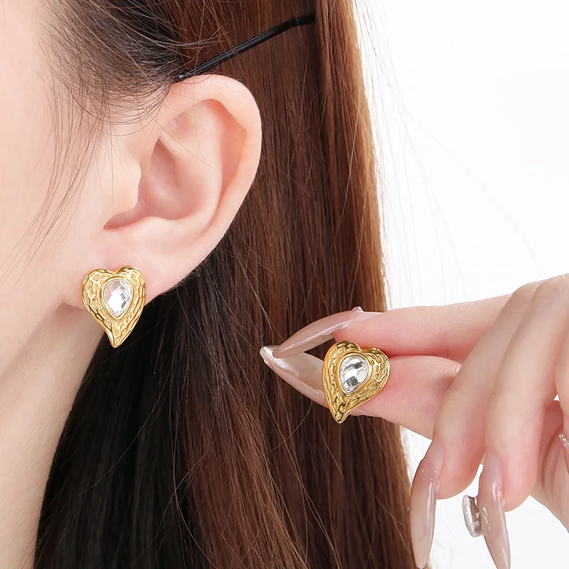 Женские серьги-подвески из нержавеющей стали в форме сердца