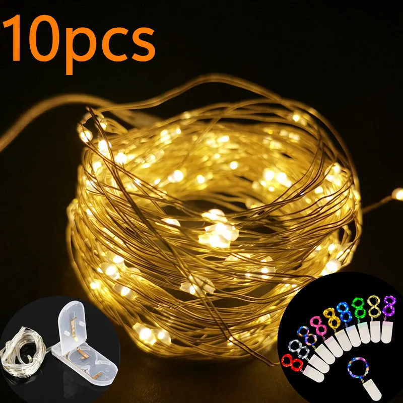 

Светодиодная Рождественская гирлянда, 10 шт., свадебная Рождественская гирлянда, женское украшение, водонепроницаемая гирлянда из медной проволоки с батареей CR2032