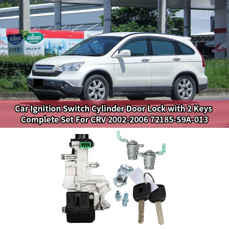 

Car Ignition Switch Cylinder Door Lock with 2 Keys Complete Set for Honda CRV 2002-2006 72185-S9A-013