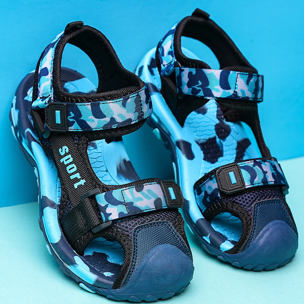 Kids Sports Sandals Summer Boys Beach Shoes Outdoor Sneakers Sandals Rubber Anti-skip Non-slip Casual Sandals for Children 28-40
