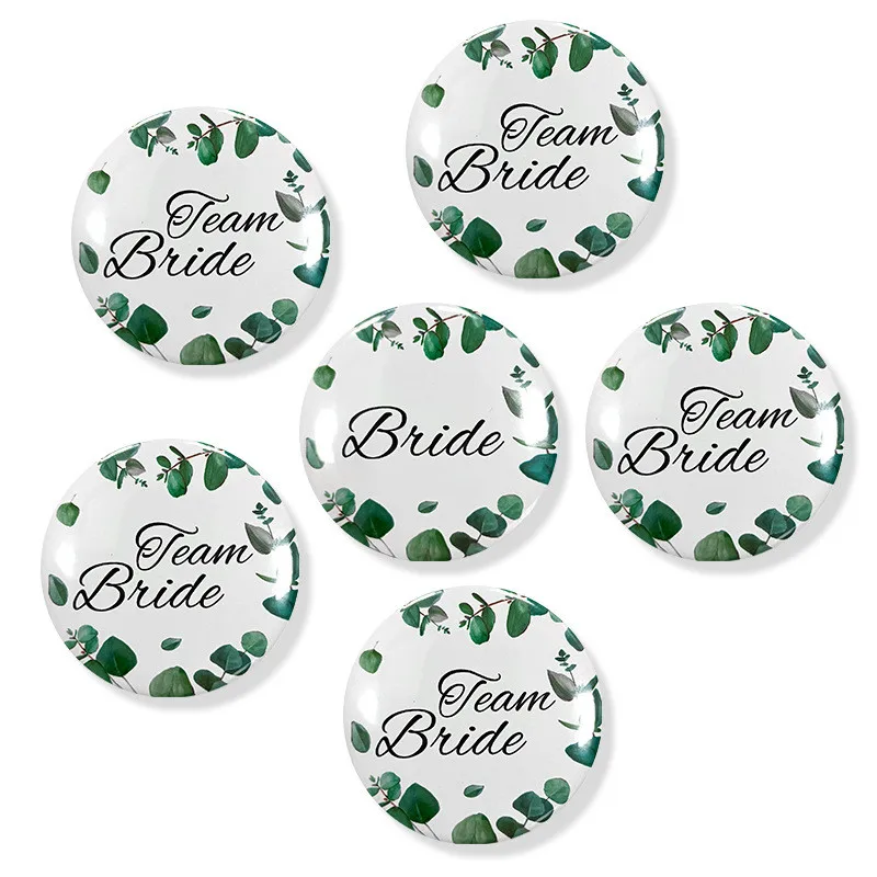 

6pcs Bridal Shower Badge Bride To Be Bachelorette Party Decorations Team Bride Badge Wedding Decoration Hen Night Party Supplies