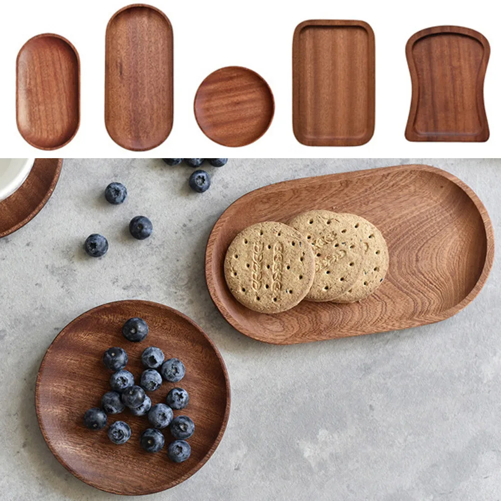 

1pc Wooden Serving Trays For Fruit Tea Breakfast Plants & More Wooden Kitchen Platter Multi-size Multi-purpose Home Decoration