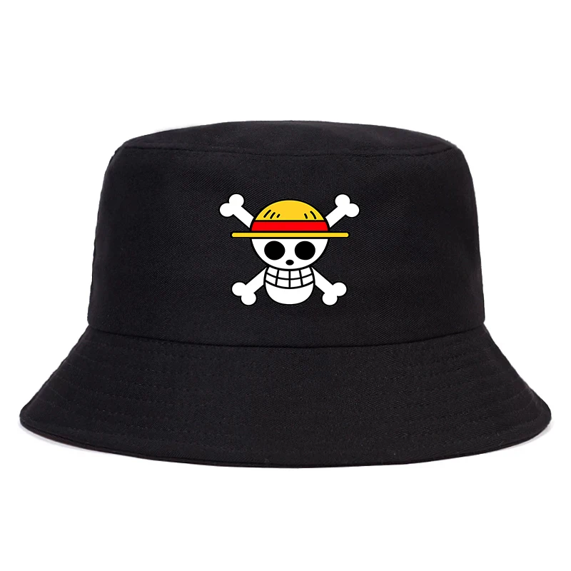 Janpanese Anime Luffy Summer hat Women Men Panama Bucket Cap hat The Design Flat Visor Kawaii Harajuku Fisherman Hat
