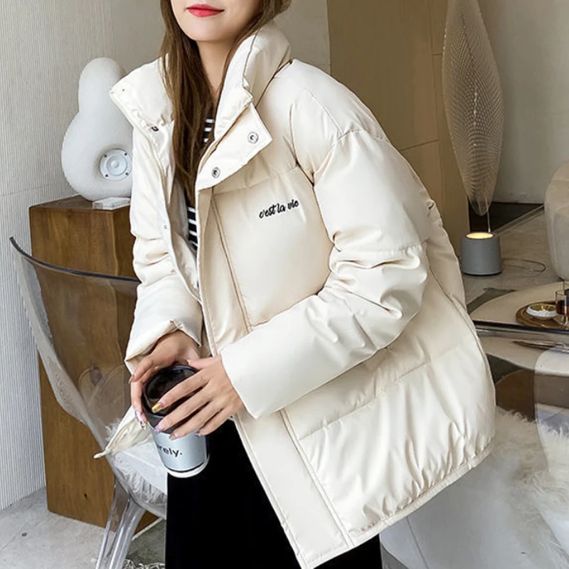 2022 New Cotton Clothes Women Short Bread Clothes Loose Korean Fashion Long-sleeved Students Winter Thick Padded Jacket Coat Ins