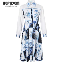 hepidem clothing summer fashion tight chiffon long dresses womens long sleeve elegant floral print party holidays dress 69867