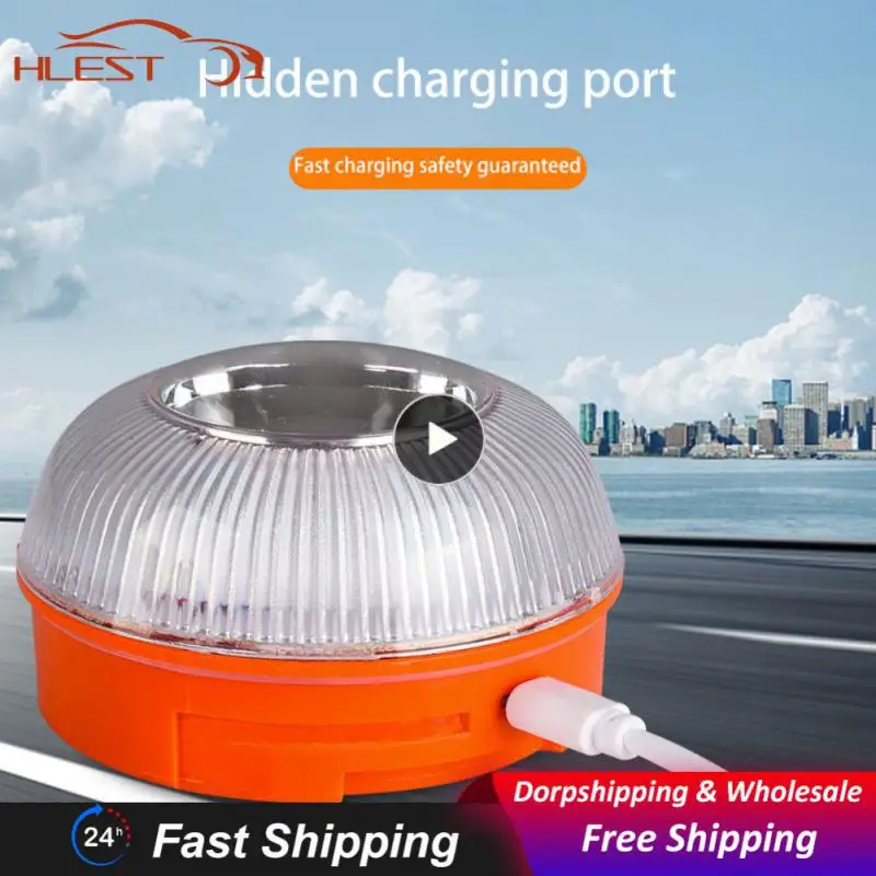 

Road Accident Lamp Magnetic Strobe Light Car Emergency Light Flashing Warning Light Flash Beacon Safety Accessory Rechargeable