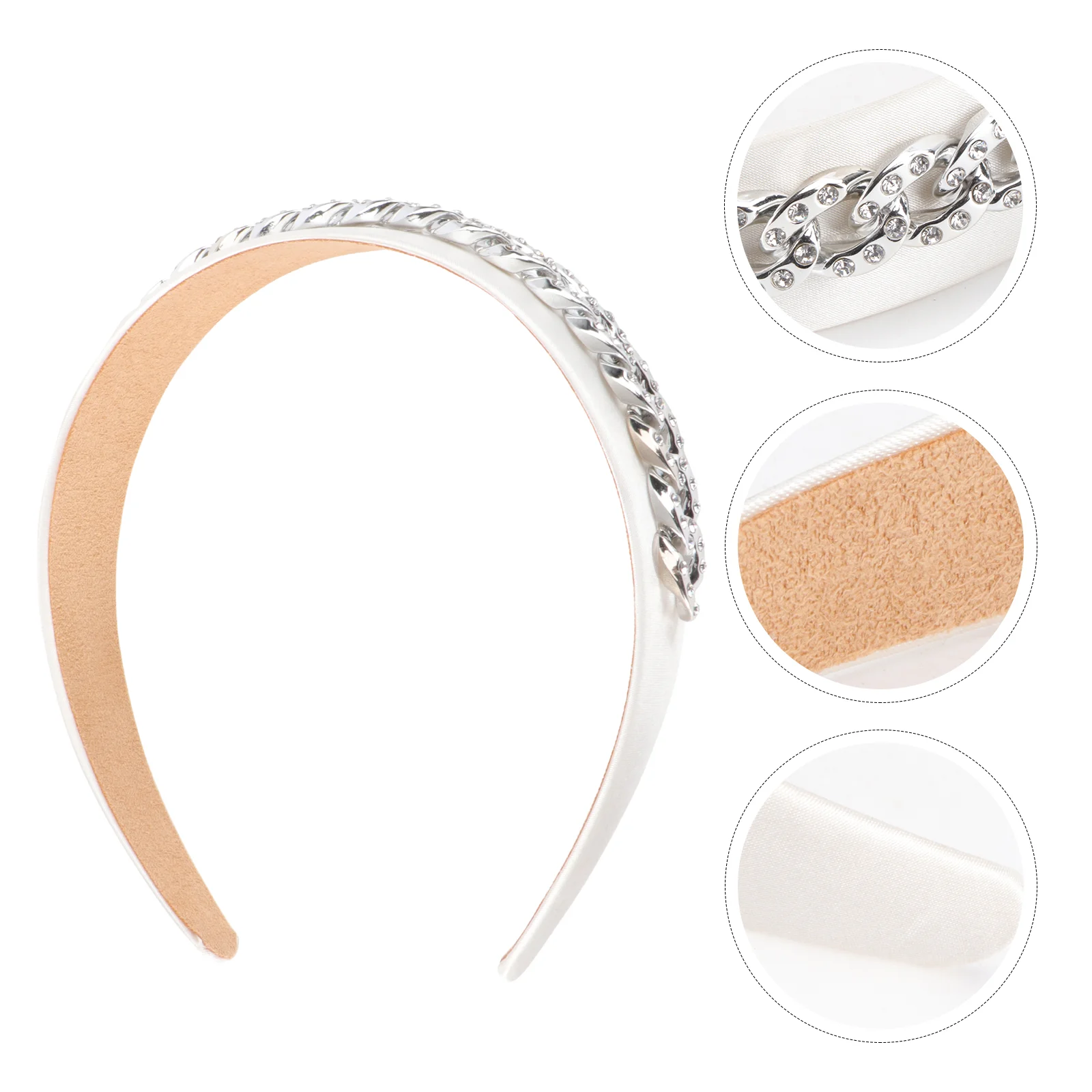 

Metal Chain Headband Women Hair Accessories Rhinestones Decoration Simple Hairband Miss Ties