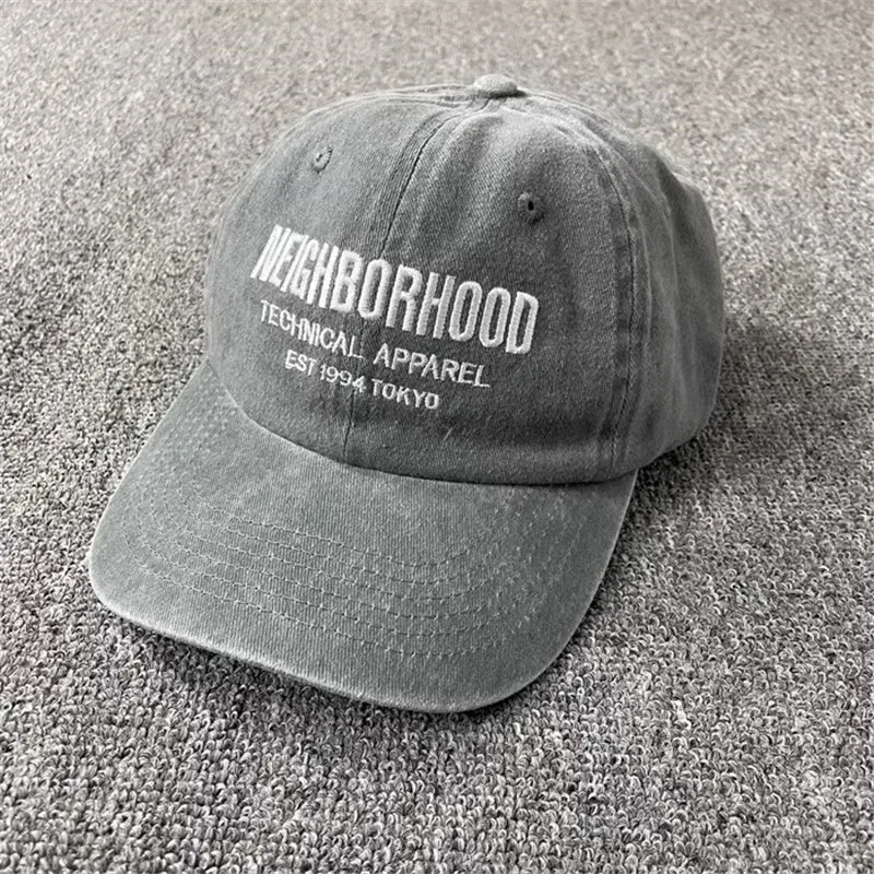 

Neighborhood NBHD Japanese Style Wax Dyeing Washed Baseball Cap Embroidered Letter Lovers Duck Tongue Curved Brim Hat