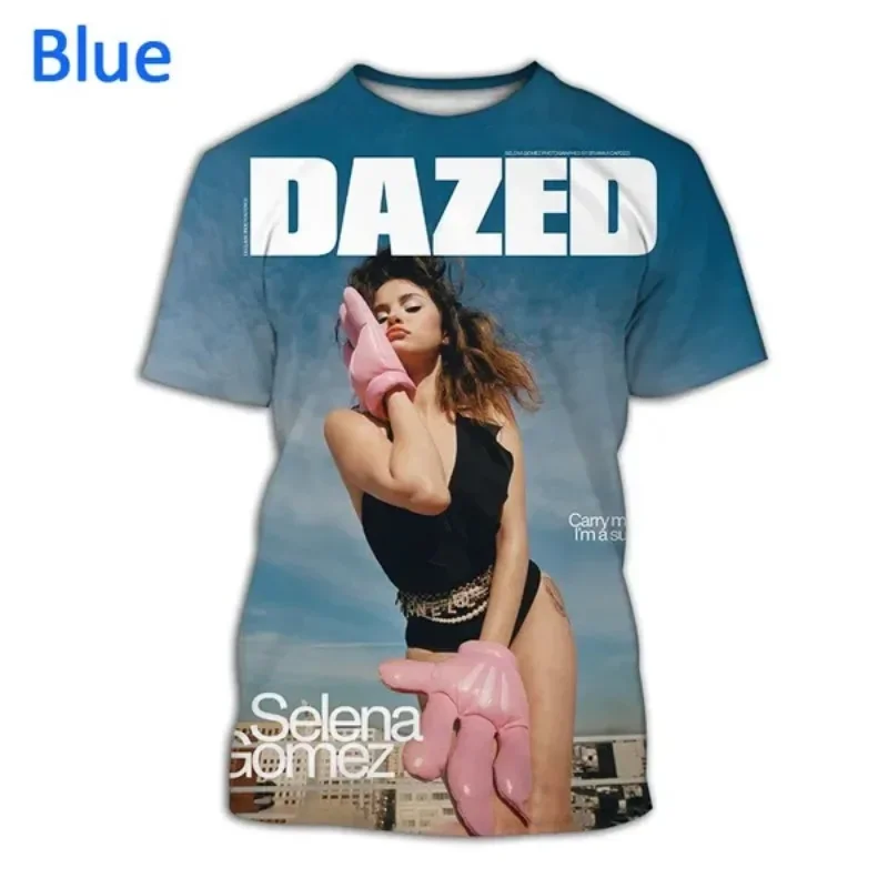 Летняя модная мужская футболка Повседневная большого размера с 3D принтом Селены