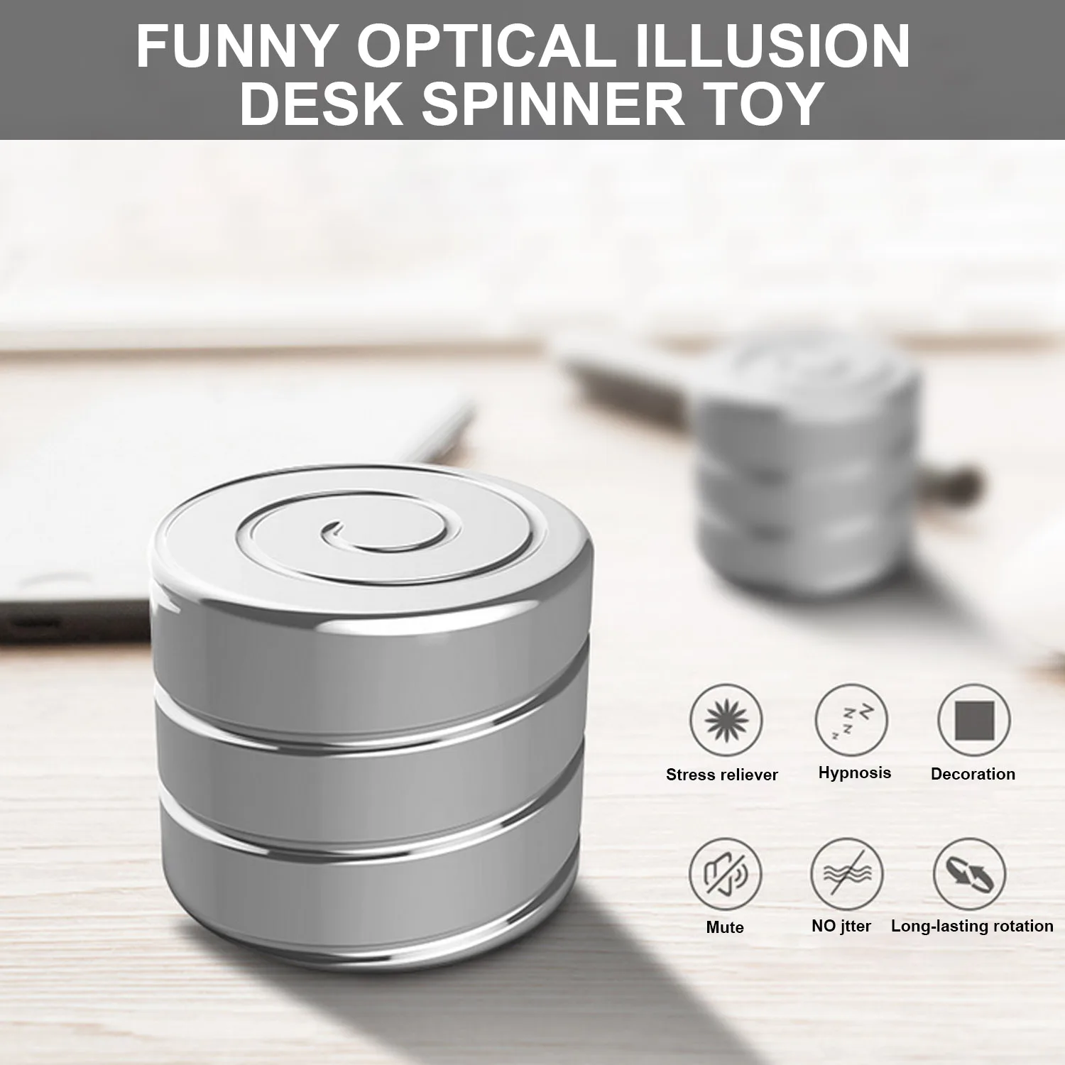 

Kids Adults Mini Stainless Steel Desk Spinner Fingertip Gyroscope Hypnosis Finger Rotary Gyro Decompression Anti Stress Toy