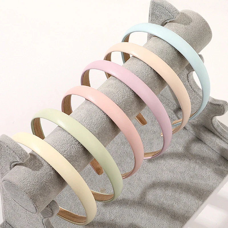 

PU Leather Hairband Sweet Retro Hairbands Matte Thin Hair Hoop Simple Hair Accessories Candy Color Frosted Head Hoop Headwear
