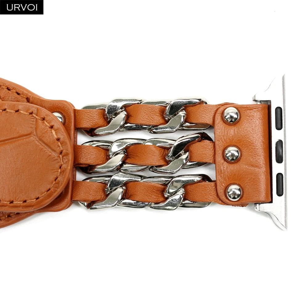 Ремешок URVOI для Apple Watch ultra series 8 7 6 SE5432 ремешок из натуральной кожи iWatch дизайнерский