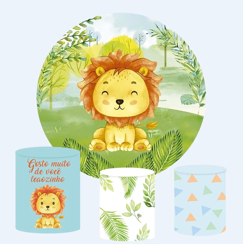 

Sensfun Oh Baby Jungle тематическая вечеринка круглый фон для фотосъемки круглая декорация для вечеринки стол цилиндрическая крышка эластичная