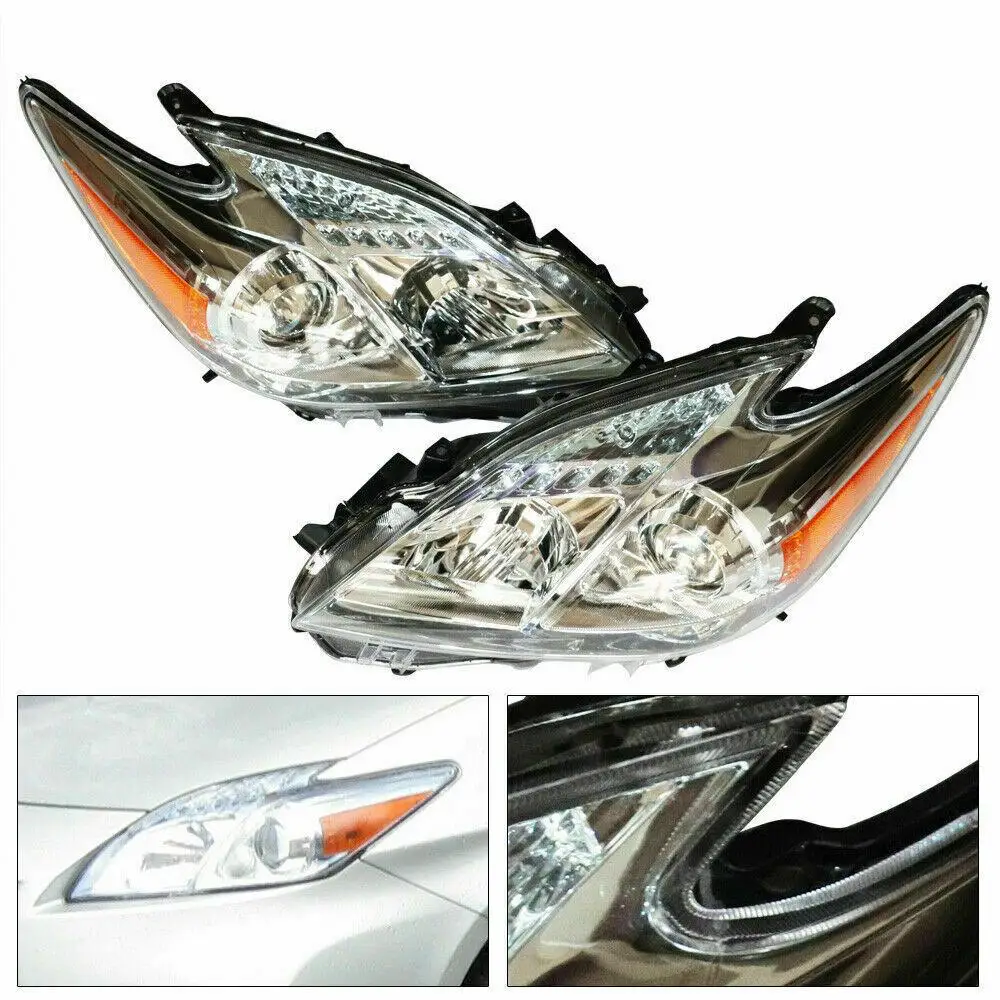 

Car Lights For Toyota Prius 2010-2011 Halogen Headlight Assembly Left + Right Headlamp Replacement