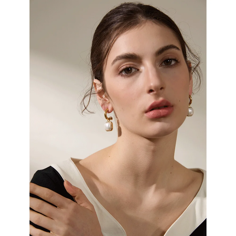 Серьги-капли Yhpup из нержавеющей стали с искусственным жемчугом