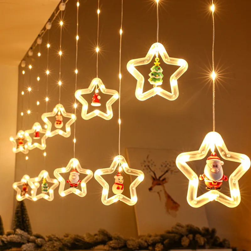 

Fairy Light Christmas Decoration 2022 Christmas Ornaments for Home Curtain Garland Led String Lights Navidad Natal New Year 2023