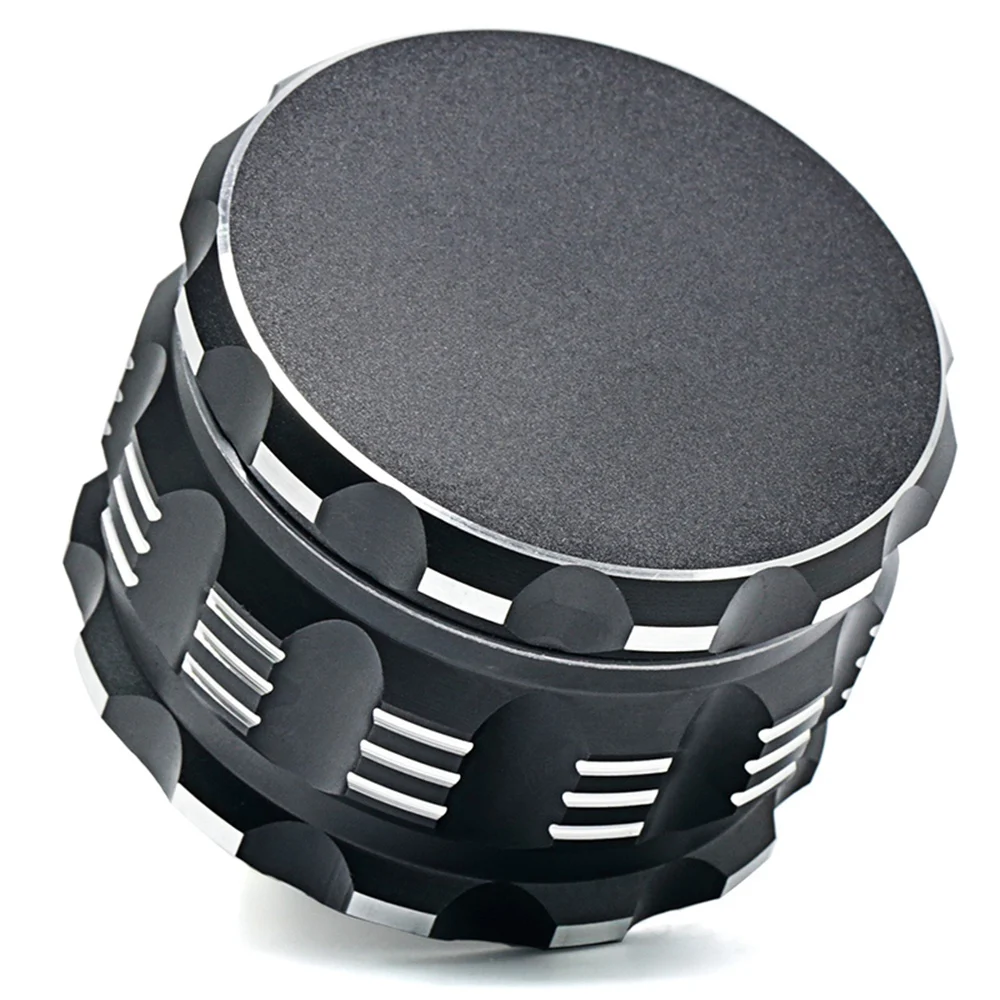 Herb Grinder with Pollen Catcher Large 4 Piece 2.5 Inch Spice Grinder for Herb Spice Premium Aluminium Grinder - Black