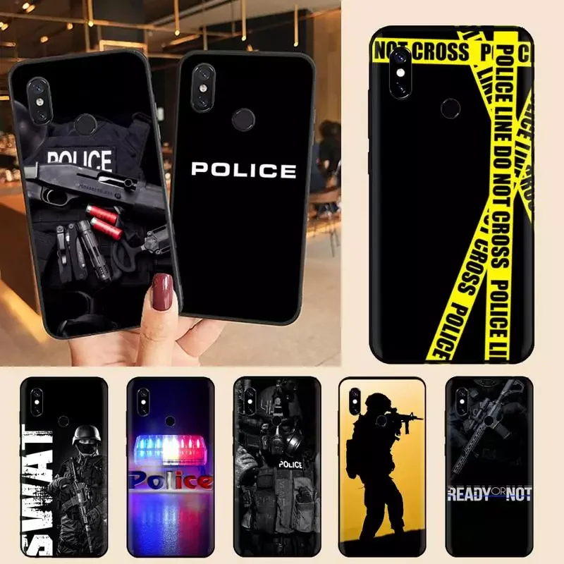 

Symbol Police fashion pattern Phone For Xiaomi Redmi note 7 8 9 t max3 s 10 pro lite Luxury brand shell funda coque