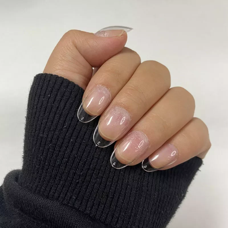 

100pcs/box Short Square Almond False Nails Full Cover Press On Acrylic Gel Manicure Nail Art Tips