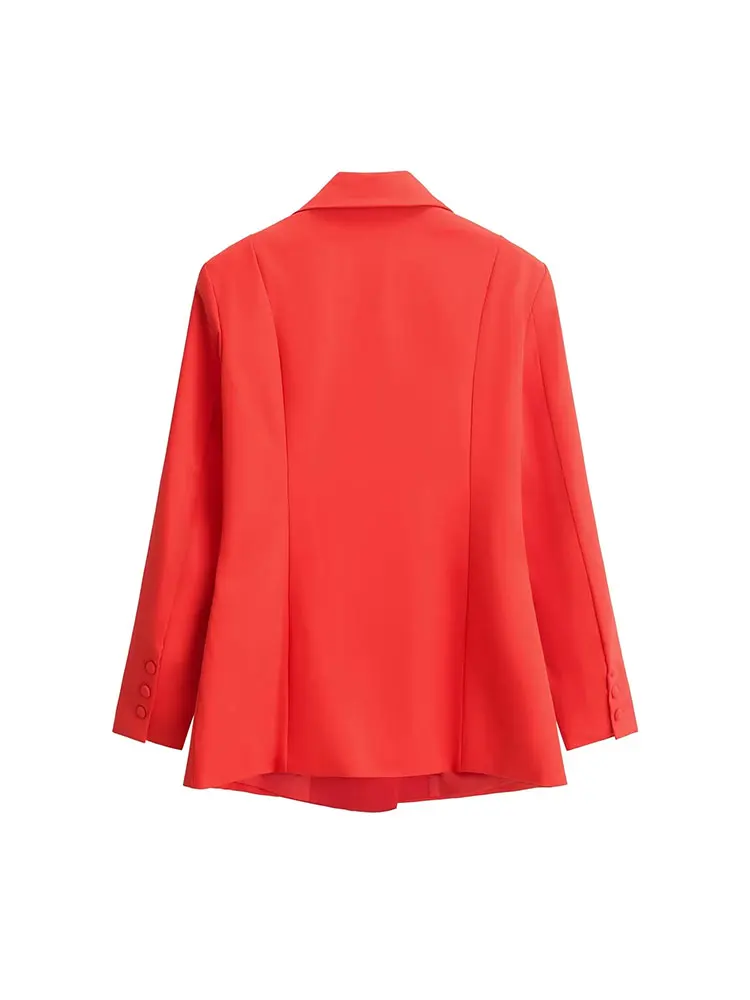 Женский офисный пиджак на пуговицах с длинным рукавом