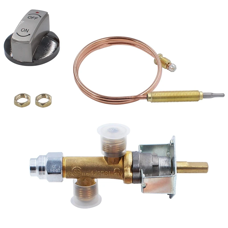 

GTBL 5/8In(3/8In Swivel Flare)Male Flare Gas Safety Control Valve Thermocouple Assembly Kit For Low Pressure Propane Fire Pit