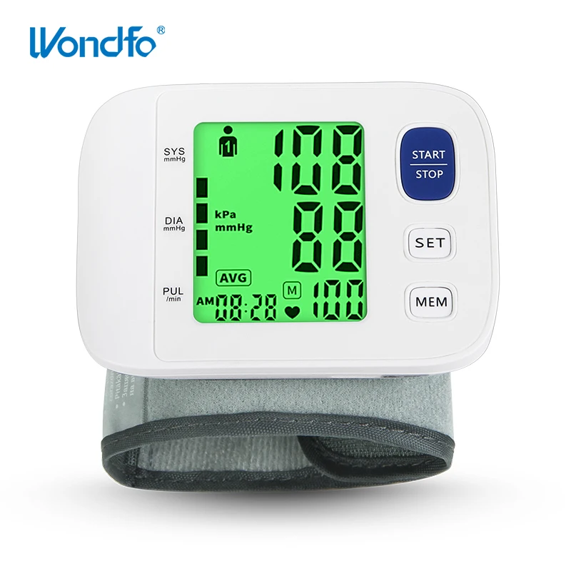 

Wondfo Automatic Wrist Blood Pressure Monitor Backlight Tonometer Meter Digital LCD Screen Portable Health Care Sphygmomanomete