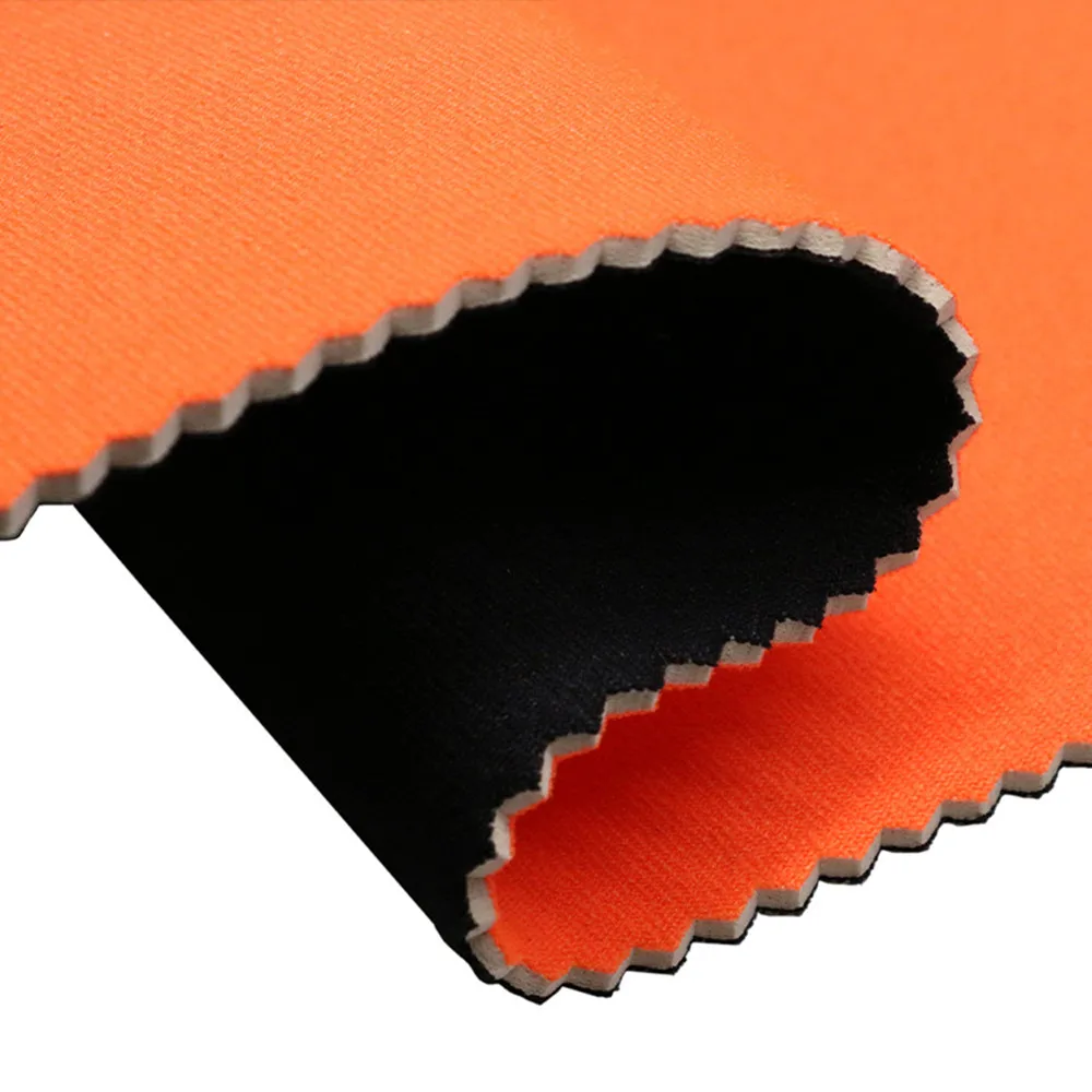 SBR dalış şok koruma streç neopren dikiş kumaş, Wetsuit kumaş, su geçirmez floresan turuncu siyah 2mm