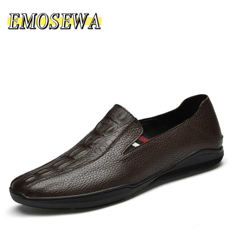 

Retro Loafers Soft Moccasins Fashion High Quality Male Shoes Spring Autumn Genuine Leather Gentleman Flats Driving Men Shoes