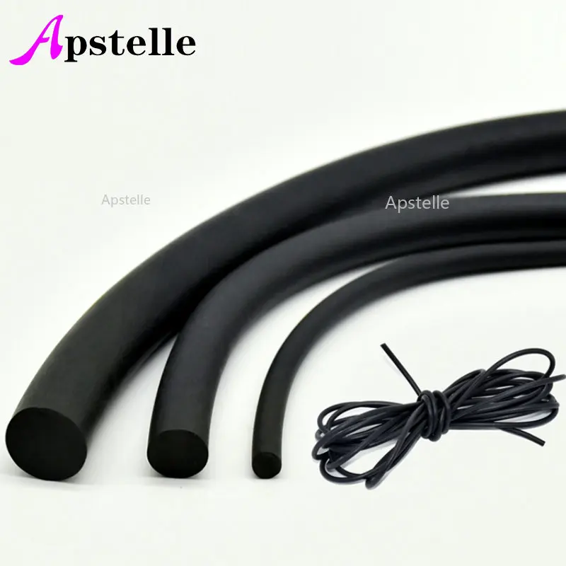 APSTELLE Solid Waterproof Neoprene Rubber NBR Oil-resistant Black Rubber Round Strip Rubber Sealing O-type Solid Cylindrical images - 6
