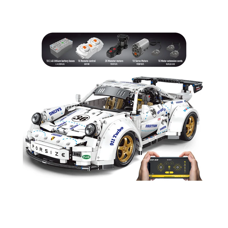 

IN STOCK High-Tech APP RC Racing Car speed champion The Widebody Super Race technology Car Model Building Blocks Christmas Gift