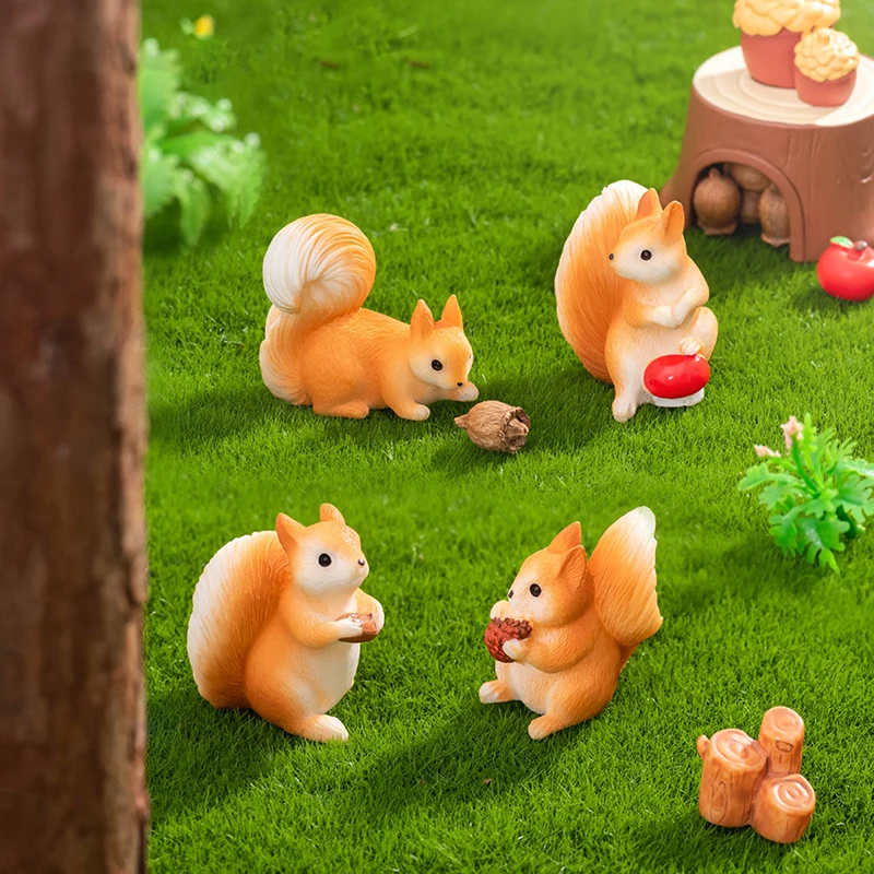 Милая смоляная мини-фигурка белки сосновые шишки кавайные аксессуары украшение