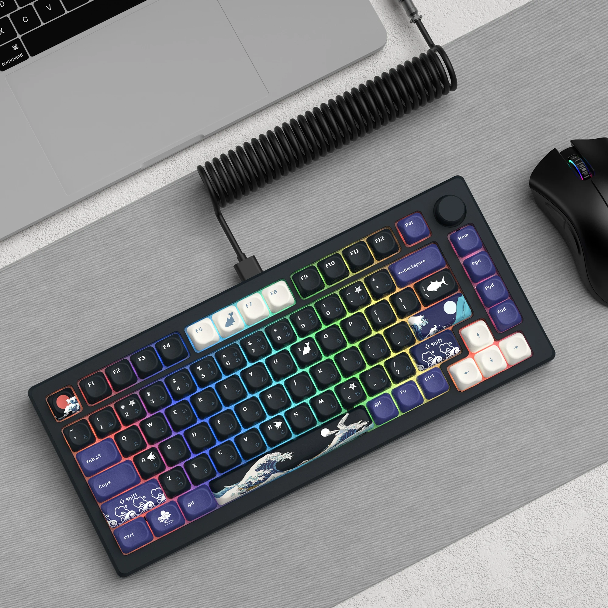 Womier MOA профиль PBT колпачки клавиш черные Kanagawa 134 клавиши для Cherry MX