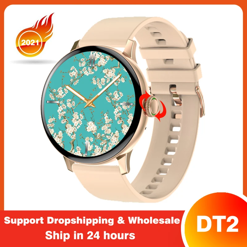 

New DT2 Smart Watch 2021 Spin Button DIY Watch Face Bluetooth Call Smartwatch Men Sports Watches Fitness Tracker for Android iOS