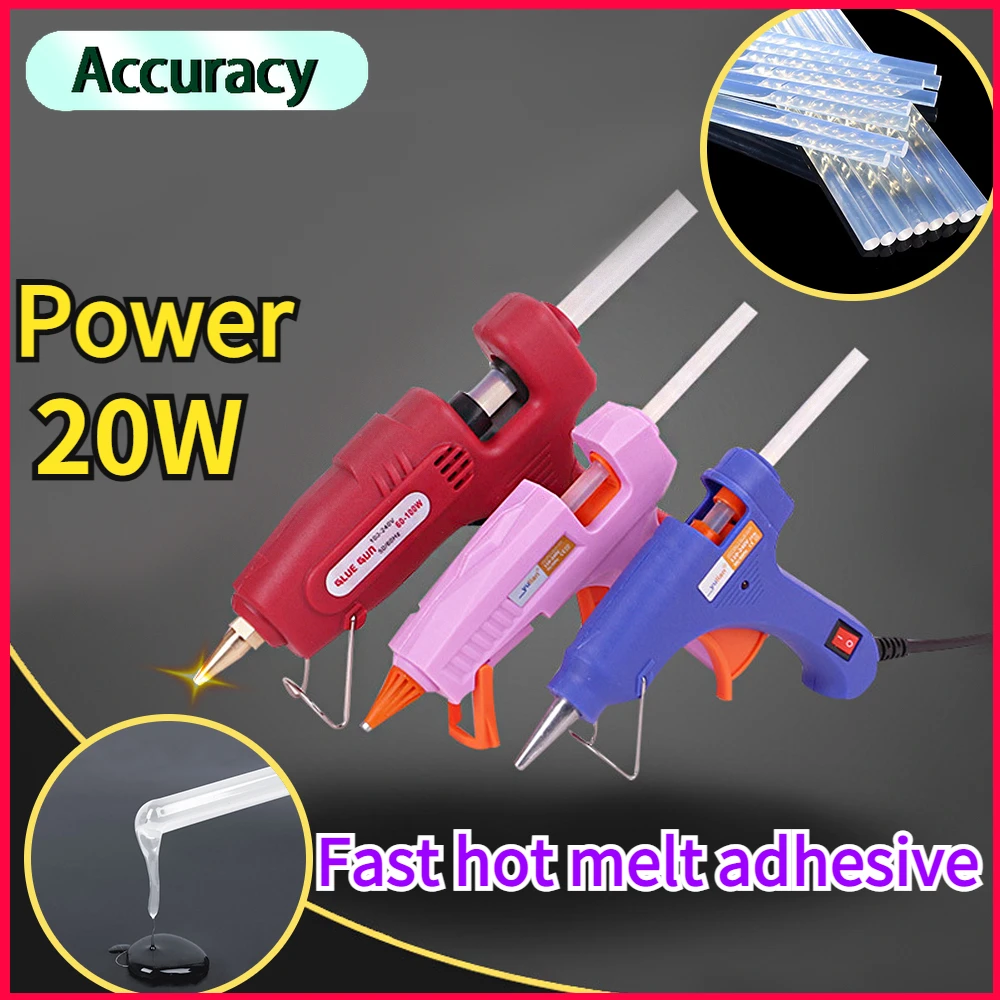 Hot Melt Glue Gun with 7mm Sticks Mini Industrial Guns Heat Temperature Thermo Electric Repair Tool Stick |