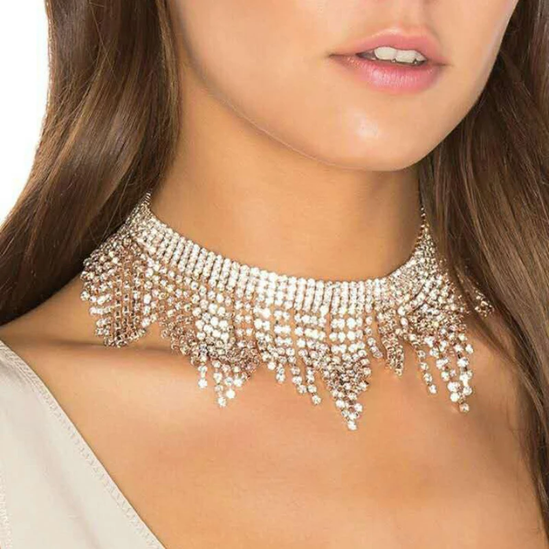 

Ladies Corset Artificial Rhinestone Necklace Fashion Girls Party Fine Jewelry Tassel Necklace Necklace Accessories