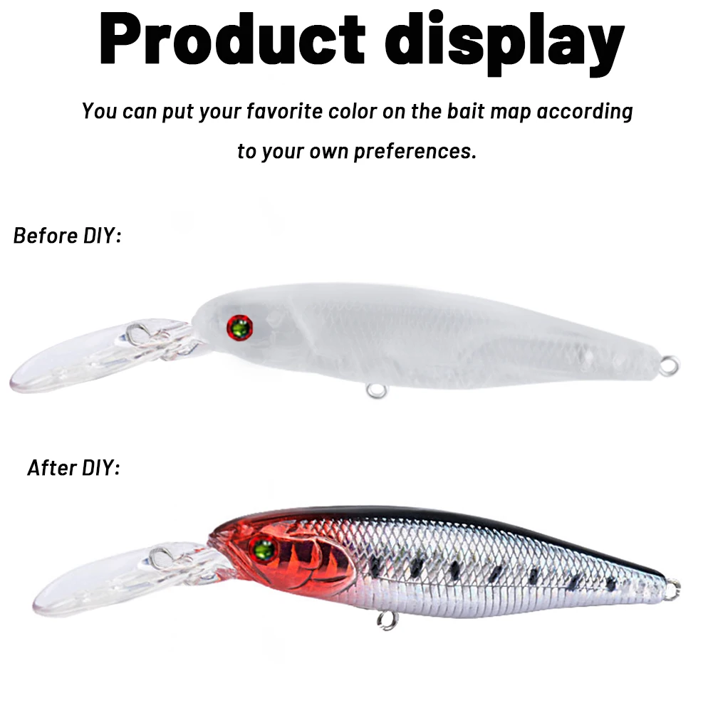FREE FISHER 20 шт./набор твердая приманка для рыбалки DIY 11 2 см 8 г неокрашенные приманки