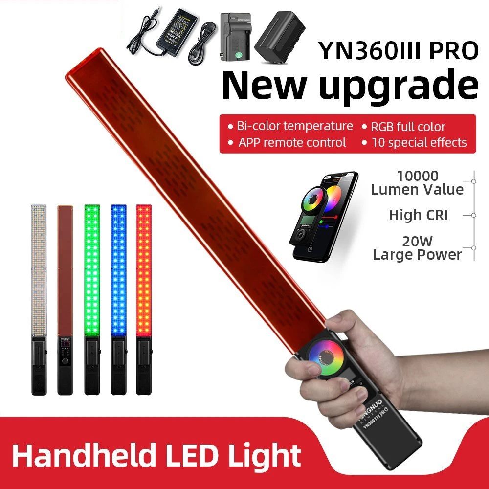 Yongnuo YN360 III YN360III PRO ручной 3200K-5500K RGB цветной ледяной штатив светильник Регулировка