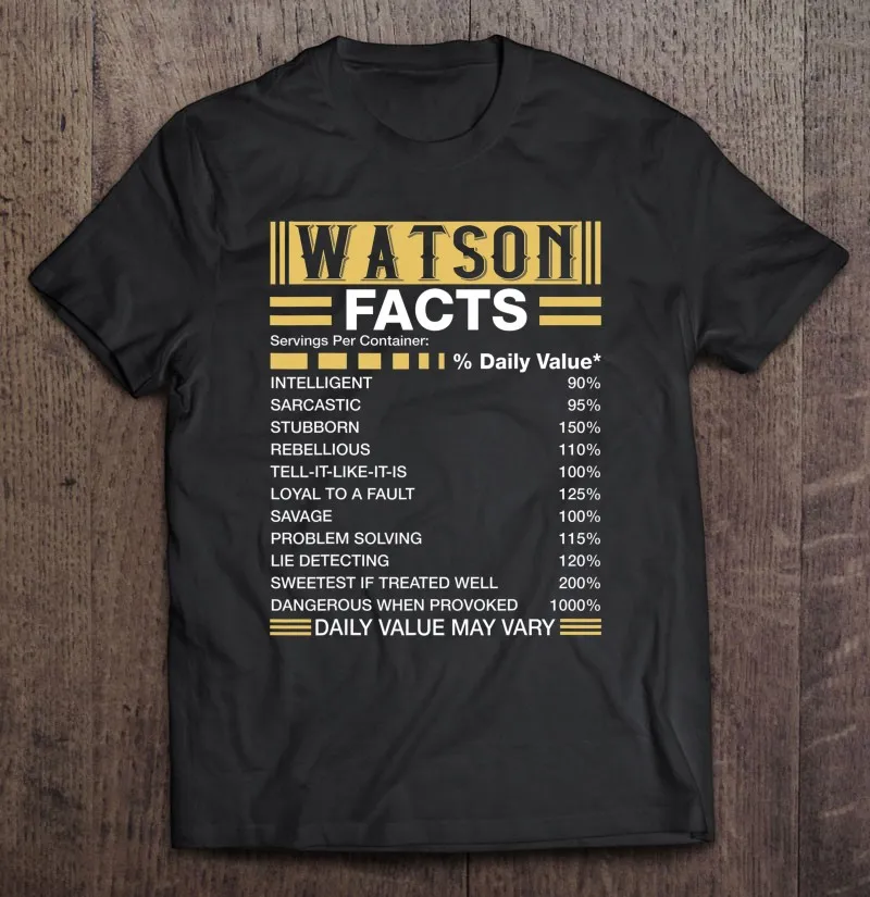 

Забавные факты, рубашка Ватсона-название Ватсона, мужские футболки с короткими рукавами, винтажная Мужская футболка, футболки, мужская одеж...