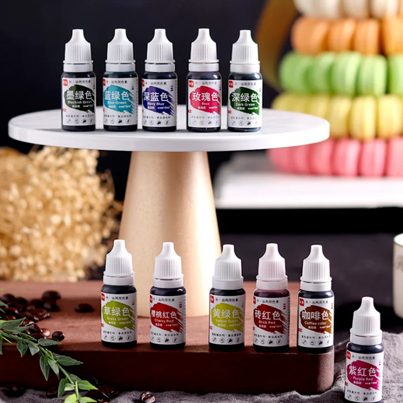 

1Pc 12 Colors 10ML Macaron Ice Cream Cake Food Coloring Ingredients Cake Fondant Baking Cake Edible Color Pigment Tools Dropship