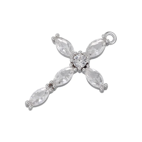 Золотой крестик из латуни ZHUKOU