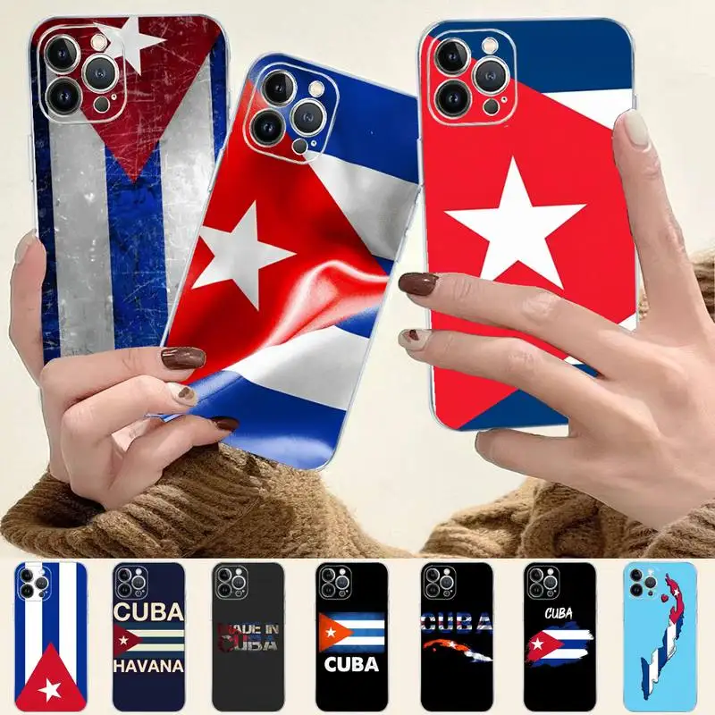 

Cuba flag Phone Case For iPhone 8 7 6 6S Plus X SE 2020 XR XS 14 11 12 13 Mini Pro Max Mobile Case