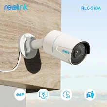 Reolink RLC-510A - Cámara IP PoE inteligente 5MP cámara de tipo bala con visión nocturna infrarroja para exteriores con detección de personas/ vehículos