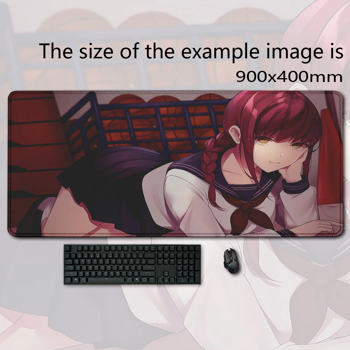 Большой коврик для мыши с изображением Аниме С-бензопилы и демона Makima Power Aki Denji