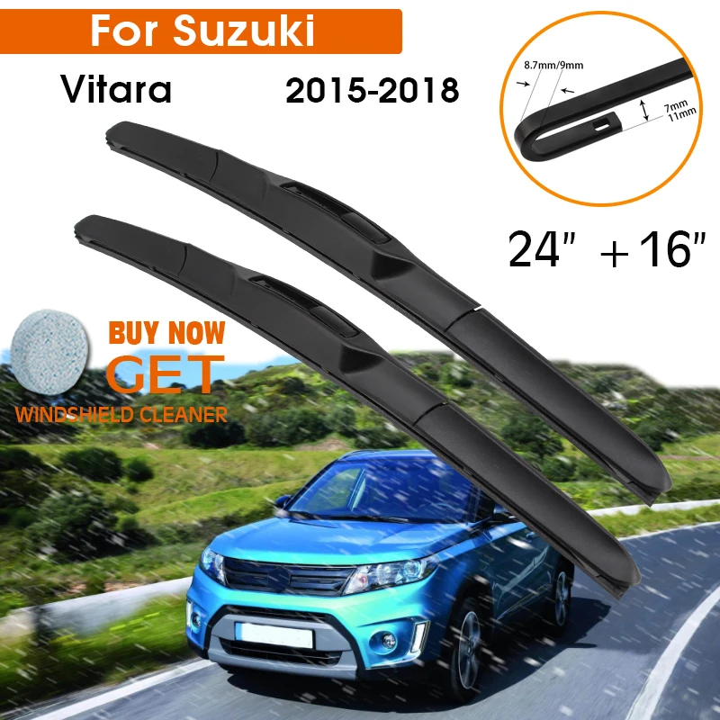 

Автомобильный стеклоочиститель для Suzuki Vitara 2015-2018 лобовое стекло резиновый силиконовый запасной передний стеклоочиститель 24 "+ 16" LHD RHD автом...
