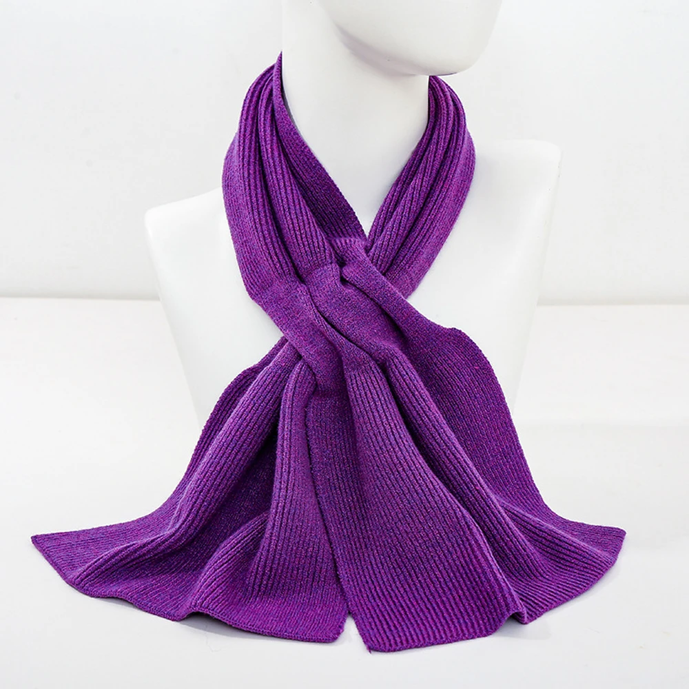 Женский осенне-зимний шарф теплый однотонный Модный повседневный простой с