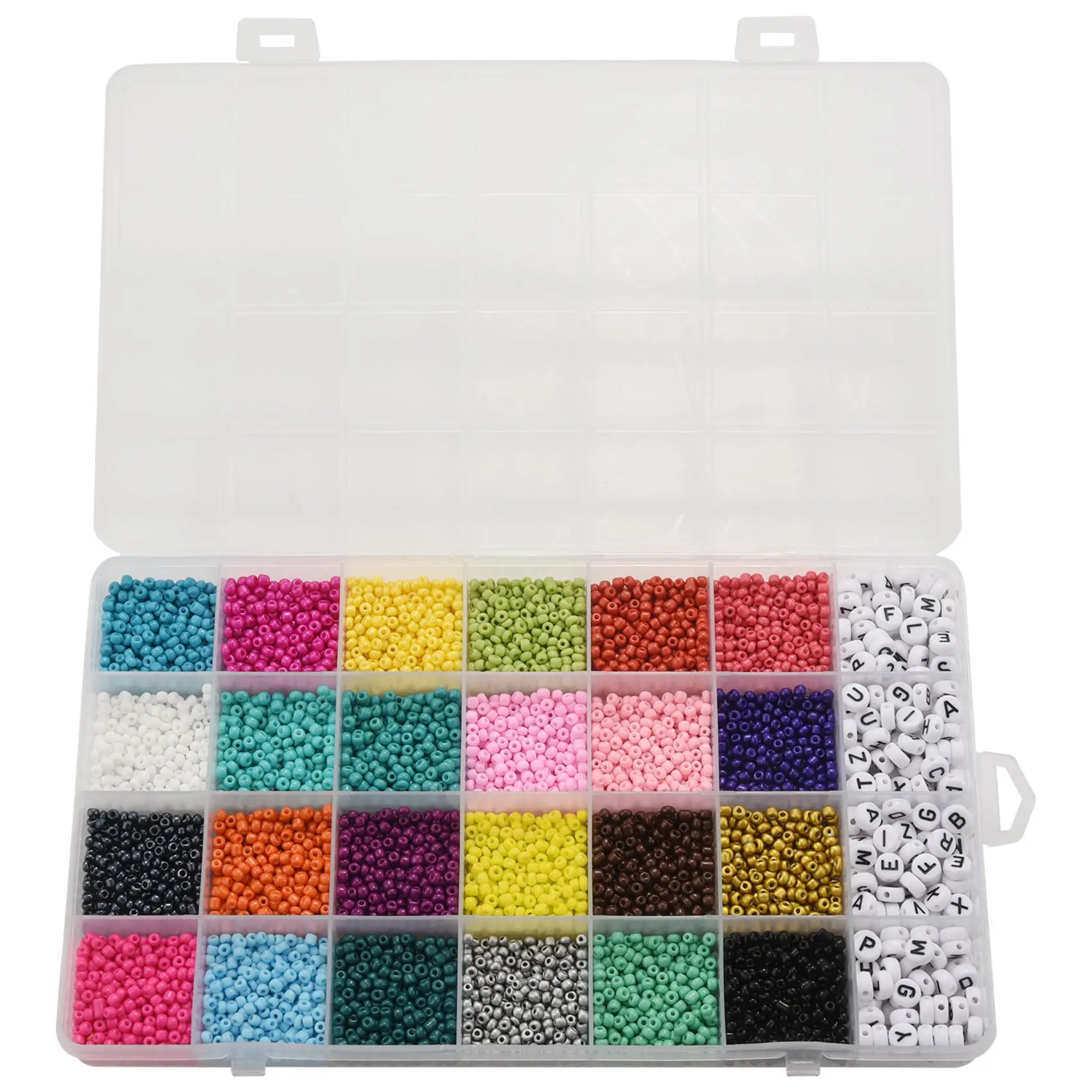 

12000 Glass Beads Alphabet Beads and Heart-Shaped Beads Kit, For DIY Jewelry Making/Bracelet/Necklace