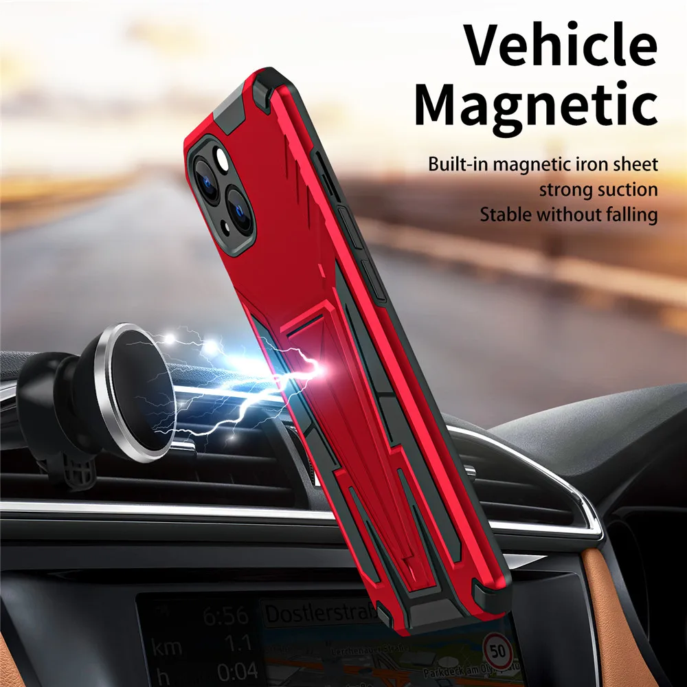 

For iPhone14 Max Case For iPhone 14 Pro 13 Mini 12 11 XS XR X SE Heavy Duty Shockproof Kickstand Cover On For iPhone 14 Plus