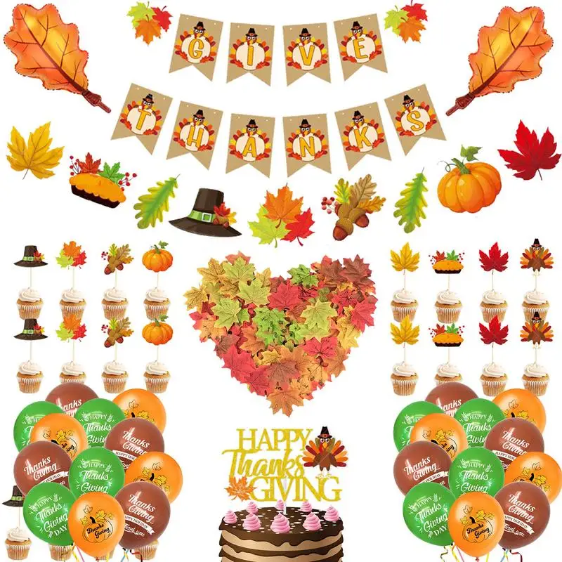 

Thank Giving Hanging Banner Kit Happy Thanksgiving Paper Banner Thanksgiving Flag For Harvest Home Decor Bunting Flag Garland