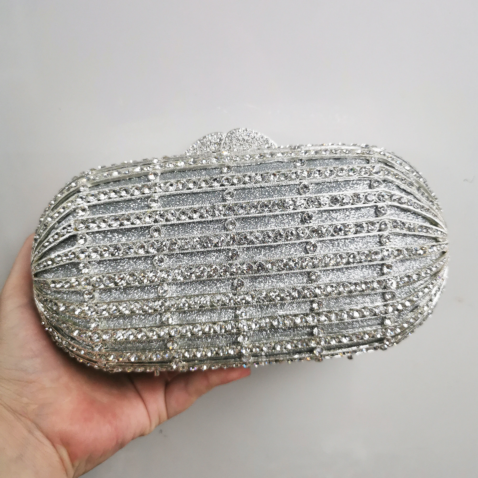 

Woman New Arrival Gold Silver Green Dinner Purse Hollow Out Party Diamond Evening Bag Wedding Bridal Crystal Gala Prom Handbag