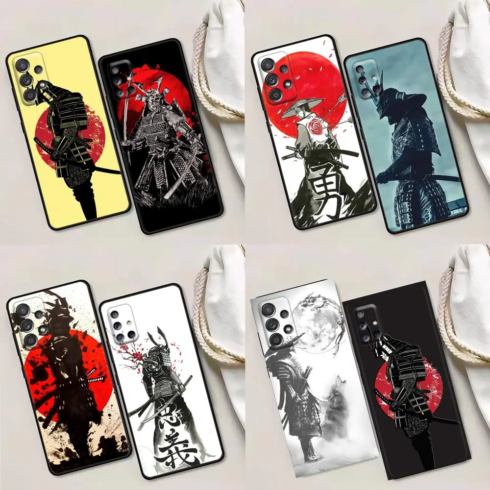 

Phone Case for Samsung A01 A02 A03s A11 A12 A21s A32 A41 A72 A52s 5G A91 A91s Soft Case Samurai Japanese Art Sac